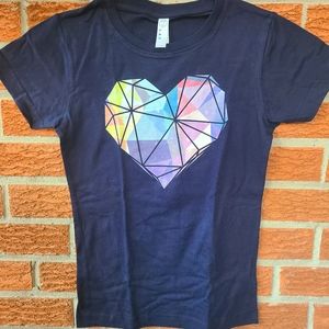 NEW XL Tshirt Heart Cute Girl's 100% cotton